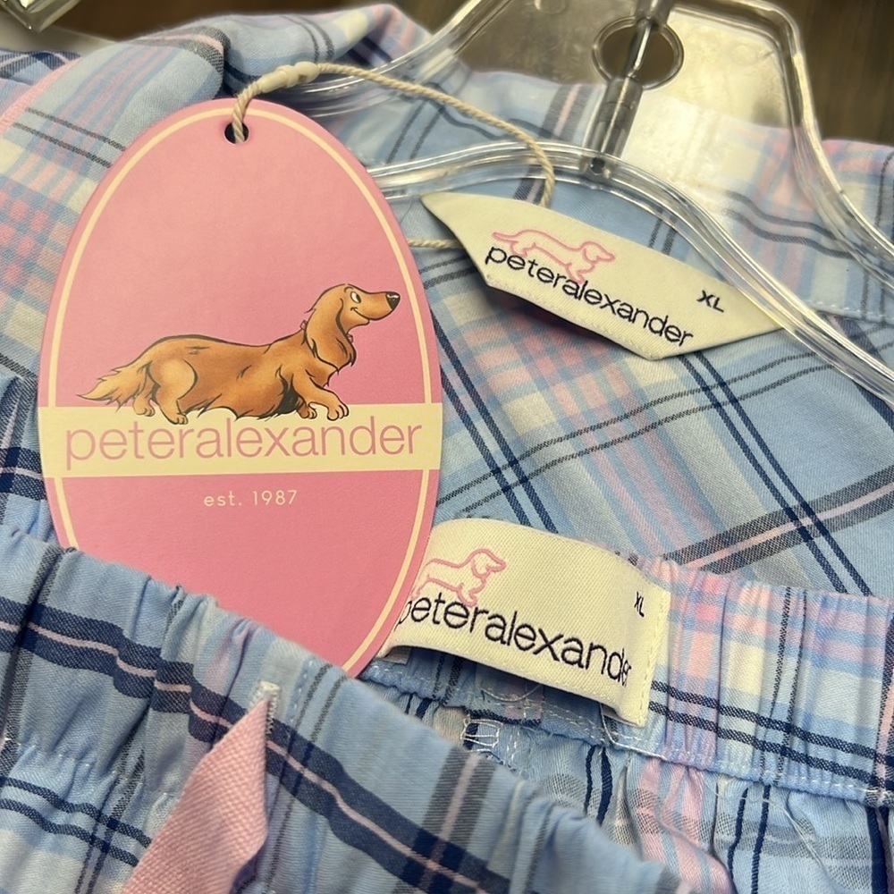 Peter Alexander Women's Pink and Blue Plaid Top and Shorts PJ Set NWT XL - Picture 10 of 14